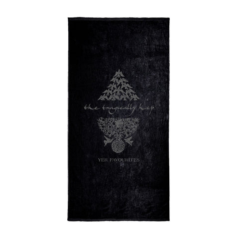 Yer Favourites Velour Beach Towel – BLACK
